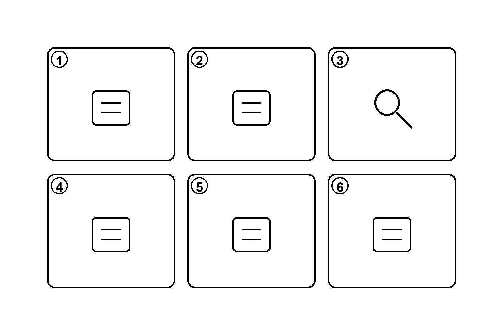 Matriz o plantilla visual que muestra necesidad arriba; debajo, tres consultas con columnas «tipo de respuesta», «entidad/objeto», «contexto útil» y «detalle innecesario»