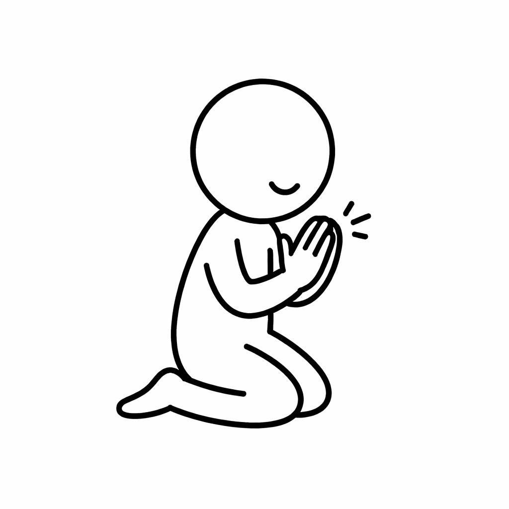 A black and white drawing of a person praying

AI-generated content may be incorrect.
