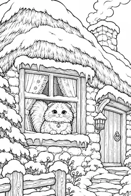 Cozy Cottage Seasons: A Relaxing Coloring Book, página 1