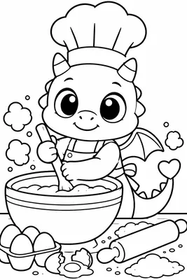 Toffee's Dragon Bakery Coloring Book, página 2