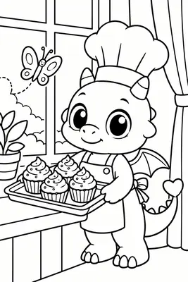 Toffee's Dragon Bakery Coloring Book, página 4