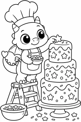 Toffee's Dragon Bakery Coloring Book, página 5